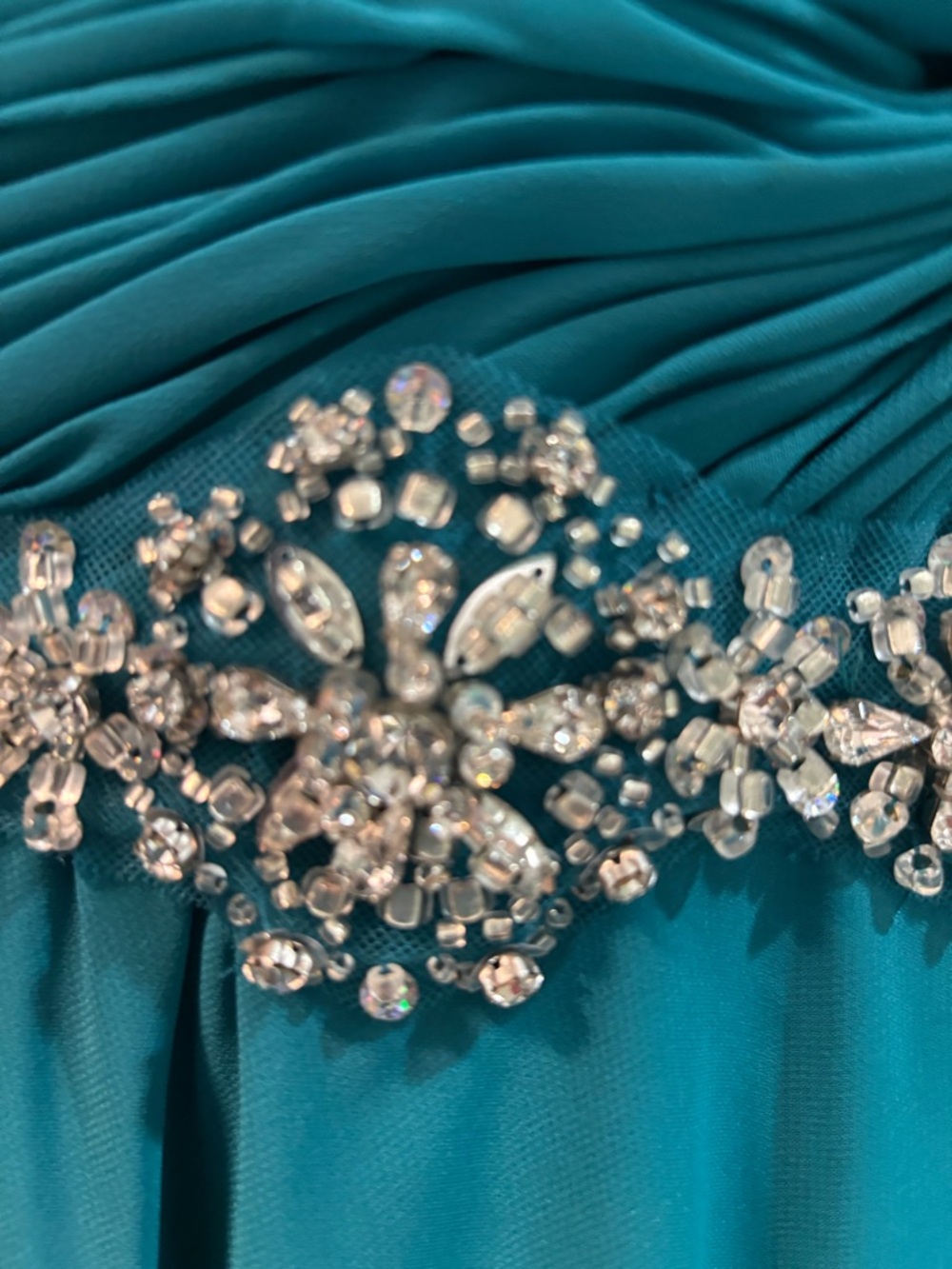Elegant Teal Evening Gown - Picture 4 of 15
